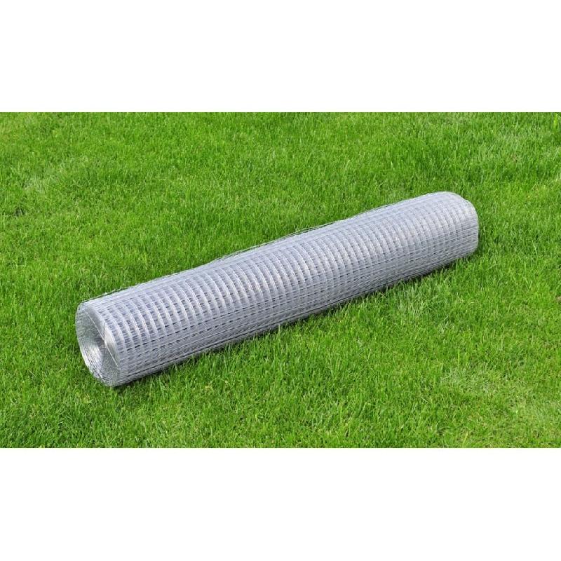 Vidaxl grillage pour volière acier galvanisé 25 x 1 m argenté 140430_0