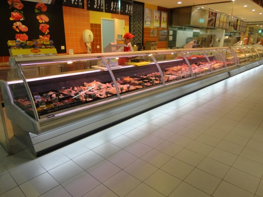 Vitrine de boucherie / charcuterie Moorea Evo - froid ventilé, cuve facile à nettoyer, 0+2°C classe 3M1_0