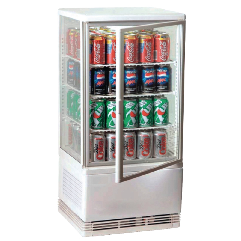 Vitrine réfrigérée 68 litres blanche - vitrée des 4 côtés_0
