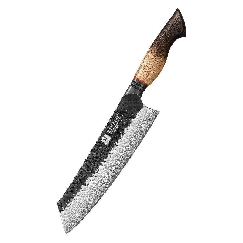 XinZuo - Couteau de cuisine Bunka 21 cm en Damas - Série X06 Mo - fabriqué en acier damassé à 67 couches - multicolore X06-QF_0