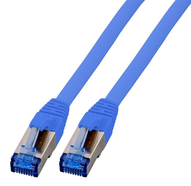 EFB Elektronik K5525FBL.10 - Câble réseau Cat6a S/FTP (S-STP) 10 m - Connecteurs RJ-45 blindés, bleu_0