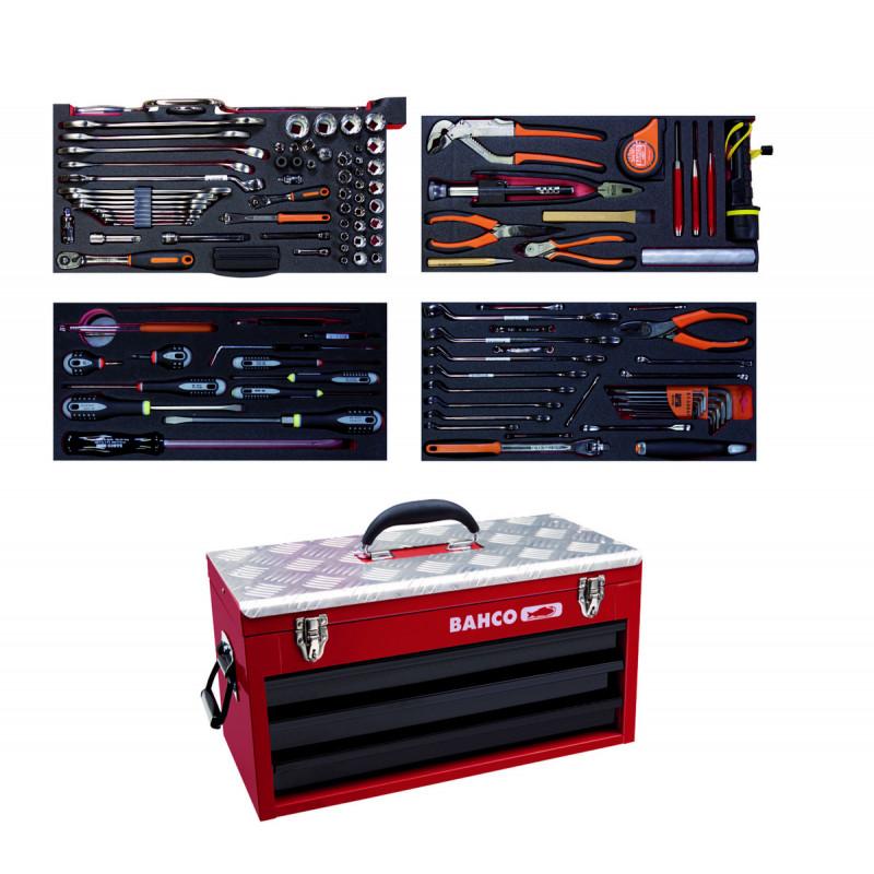 Caisse à outils métallique, kit d'outils aviation - 137 pcs - Bahco | 1483KHD3RB-FF5_0