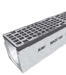 Caniveau System Maxi 150 - E 600 avec grille et longeron en fonte - 1000 mm de long - 68,8 kg_0