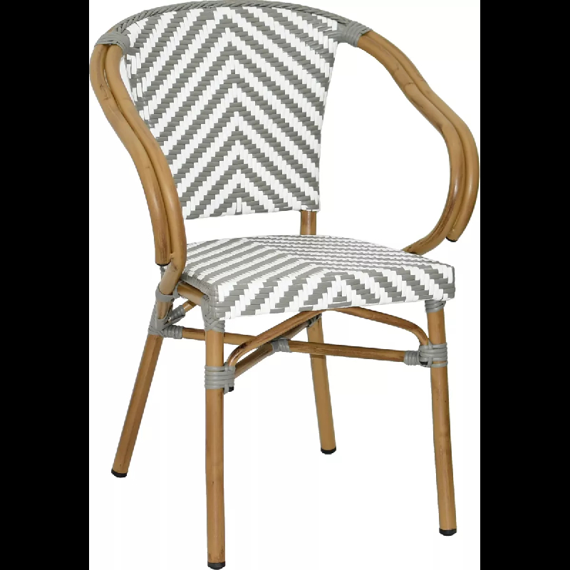 Fauteuil LISSIEU - Aluminium Rotin Tressage Nylon - Extérieur Bistrot Terrasse_0