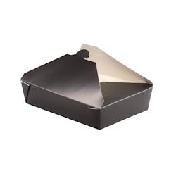 FIRSTPACK FHC - 160Pcs - Boîte repas carton noir - 227x165x92mm, 3000ml - noir en carton 210BIO4N_0
