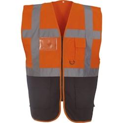 Gilet multifonction haute visibilité  orange|noir T.L Yoko - L polyester 6933883201544_0