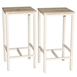 LOT DE 2 TABOURETS DE BAR BEIGE MOD. BRASIL, pour l'intérieur ou l'extérieur, sous tonnelles et tentes, par Yelloo - 0805698369459_0