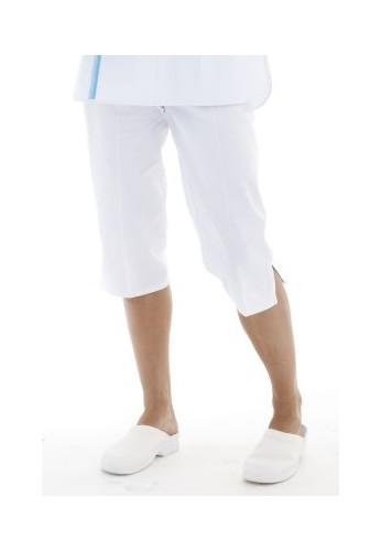 Pantacourt médical femme blanc Bahamas - ceinture élastiquée - sans poche_0