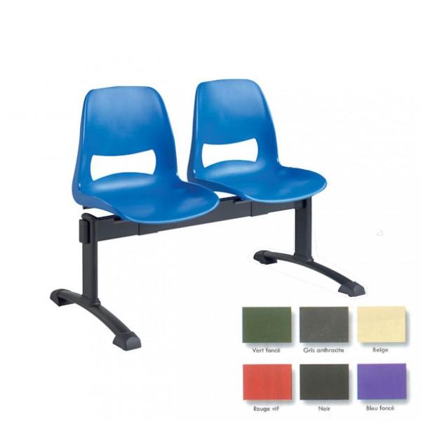 Siège poutre 2 places - coque polypropylène - 6 coloris disponibles - vert - Marque Rolléco_0