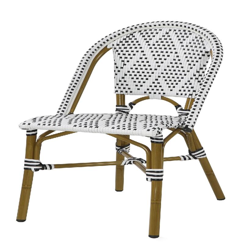 Proloisirs Chaise Paris 3 Spe Alu Bamboo Look / Wicker Blanc / Noir - multicolore multi-matériau AG1005_0