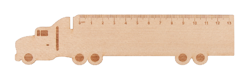 Règle en bois pour enfant - Forme ludique - Couleur naturelle - Poids 13.5g_0