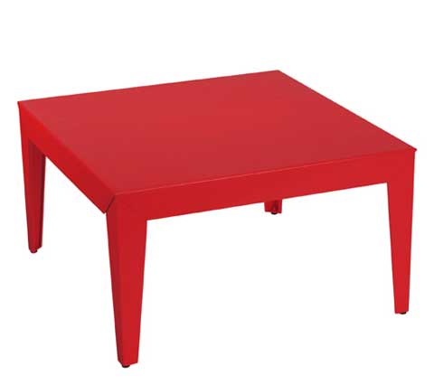 Table basse carrée zef rouge mat_0