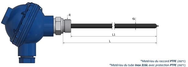 Thermistance avec tête de raccordement - Environnements agressifs - Raccord fixe - HH51_0