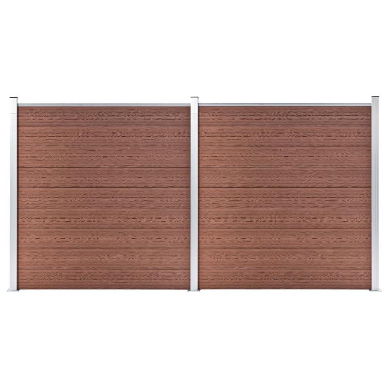 Vidaxl clôture de jardin wpc 353x186 cm marron 3053207_0