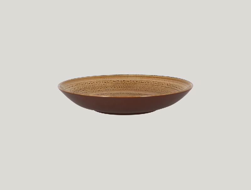 ASSIETTE COUPE CREUSE ROND MARRON PORCELAINE Ø 26 CM TWIRL RAK