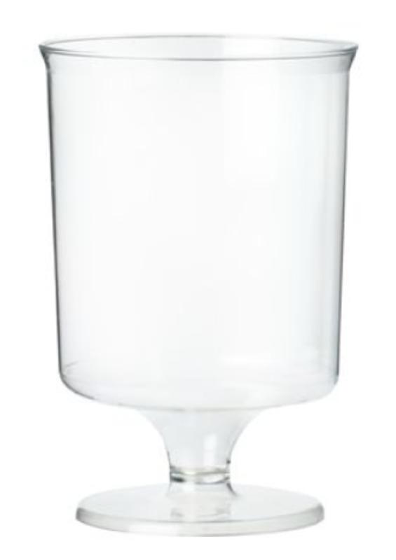 VERRE À PIED TRANSPARENT PLASTIQUE Ø 6 CM 16 CL  (10 PIÈCES)