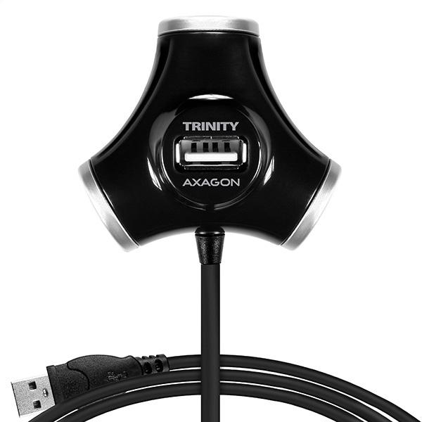Axagon HUE-X3B - Hub USB 2.0 4 ports - 480 Mbit/s - Noir - câble 1,2 m - Plug and Play_0
