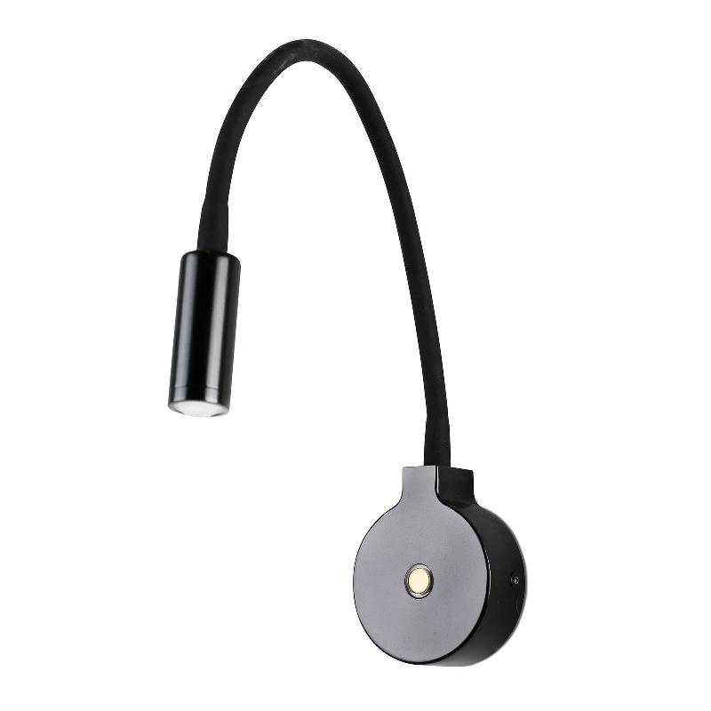 FARO BARCELONA APPLIQUE LED PIXIE AVEC BRAS FLEXIBLE, NOIR