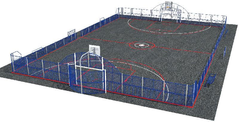 Terrain multisport Arena Phoenix réf-8019761 - Hags - 33100 mm de long, 22700 mm de large, 3970 mm de haut_0