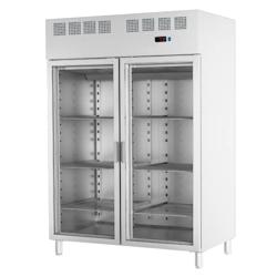 Armoire frigorifique 2 portes en verre 530x650 gn 2/1 o 400x600 - 1400x820x2010 mm - 380 W 230/1V - 72699509 Eurast - gris inox 72699509_0