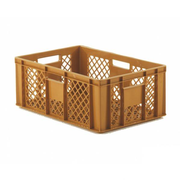 Bacs alimentaires ajourés 600x400 mm - Hauteur 240 mm - Beige - Polyéthylène haute densité_0