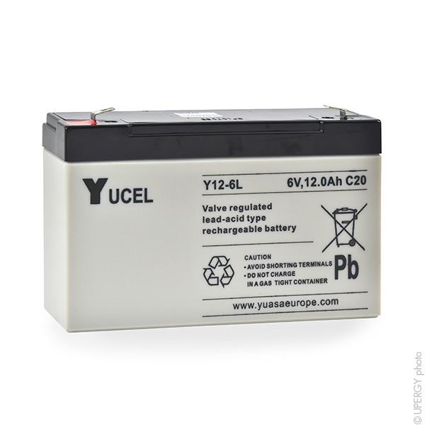 Batterie plomb AGM Yucel Y12-6L 6V 12Ah - Bornes Faston 6.35 - Durée de vie 3 à 5 ans_0
