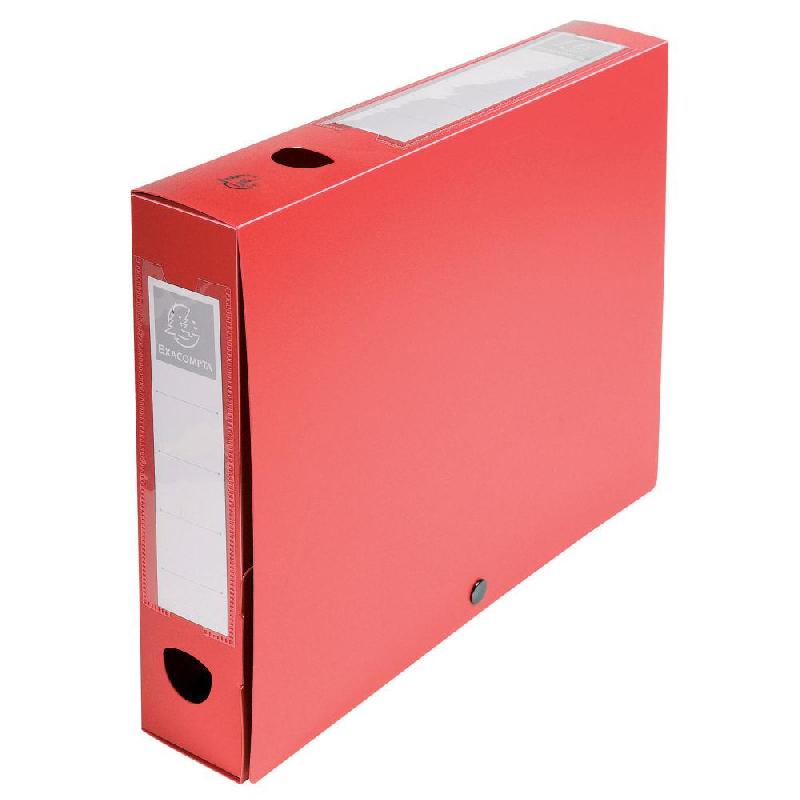 BOÎTE DE CLASSEMENT A4 EXACOMPTA POLYPROPYLENE - DOS 6 CM - ROUGE - LOT DE 10