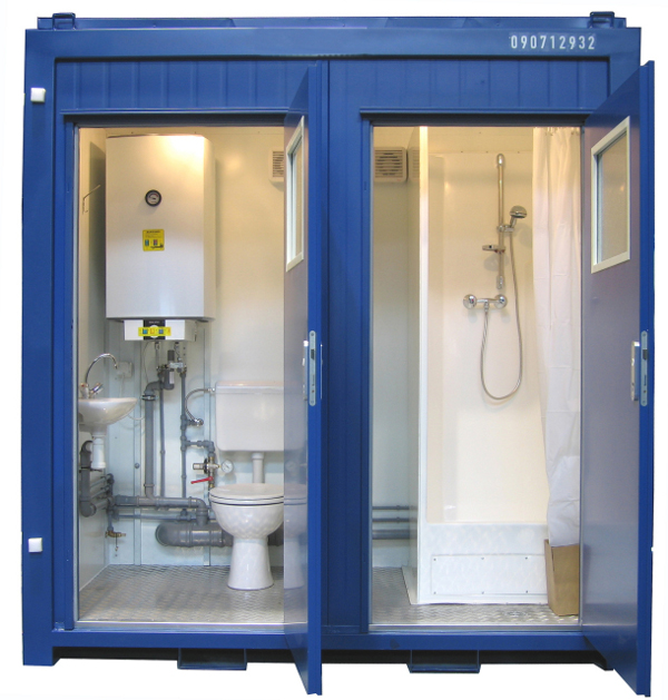 Bungalow de chantier wc 5 ' / sanitaire /  1.2 x 1.4 x 2.54m_0