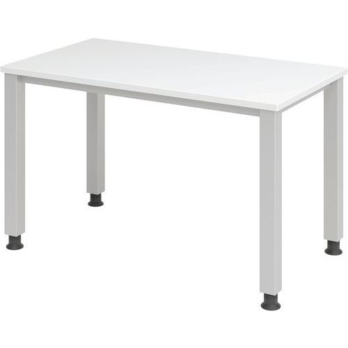 BUREAU DROIT PIEDS CARRÉS 120 CM BLANC