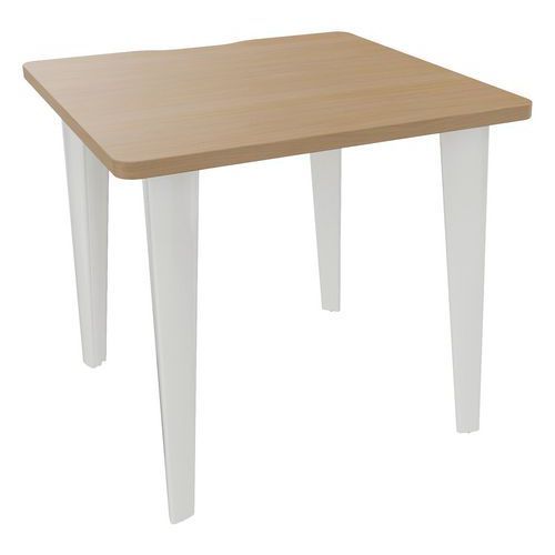 BUREAU EVIDENCE L.80 X P.80 CM CHÊNE CLAIR PIED BLANC - VINCO