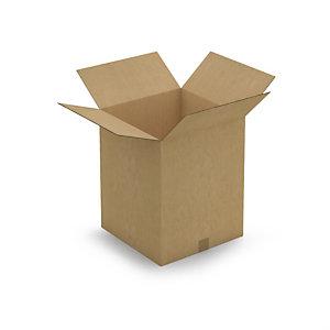 CAISSE CARTON BRUNE DOUBLE CANNELURE RAJA 40X40X50 CM