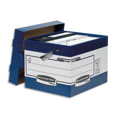 CAISSE MULTI-USAGE ERGONOMIQUE A MONTAGE AUTOMATIQUE BANKERS BOX - 33,3 X 28,5 X 39CM - CARTON RECYCLE