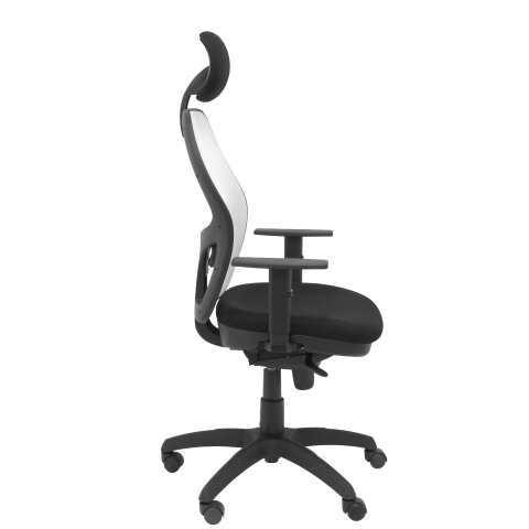 CHAISE JORQUERA EN MAILLE BLANCHE AVEC APPUI-TÊTE FIXE ET ASSISE BALI - NEGRO