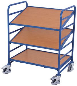 Chariot porte-bac - Variofit - 52.5 kg - SW-610.201 - 3 plateaux en bois inclinables_0