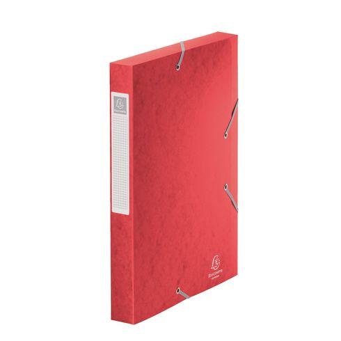 CHEMISE BOX CARTE CARTOBOX EXACOMPTA 24 X 32 CM DOS 4 CM ROUGE