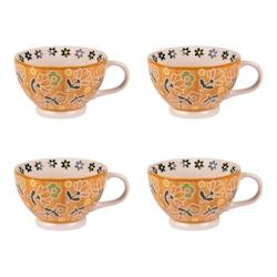 Coffret de 4 tasses Peony 36 cl -  Jaune Rond Grès Table Passion 12.5x9 cm - jaune Grès 3106232385940_0
