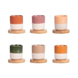 Coffret de 6 tasses Hawa 6 cm -  Multicolore Rond Porcelaine Table Passion 8x8 cm - multicolore porcelaine 3106232960895_0