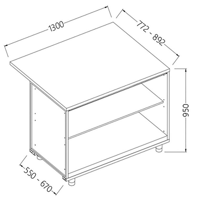 Comptoirs de bar neutres section caisse - 1300x550x950 mm - BC13X/5_0