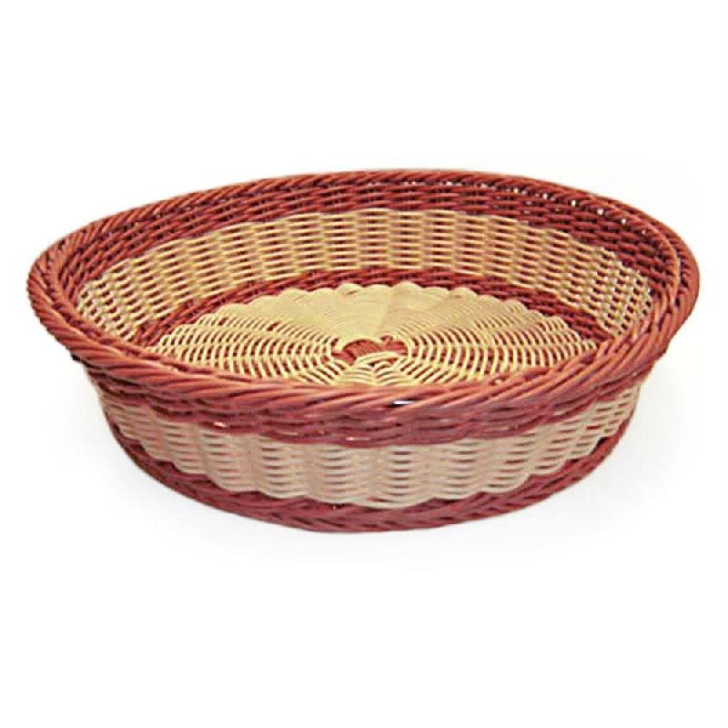 Corbeille ronde effet osier PP bicolore Ø40x10cm_0