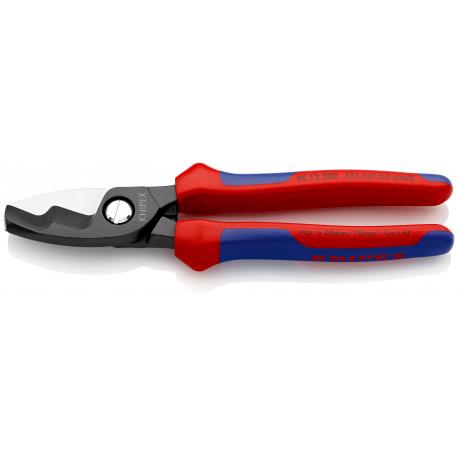 Coupe-câbles à double tranchants avec gaines bi-matière brunie 200 mm KNIPEX | 95 12 200_0