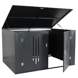 Décoshop26 - Abri à vélos avec couvercle verrouillable rangement jardin 121x202x150 cm en métal anthracite 04_0006970 - 3000261971917_0