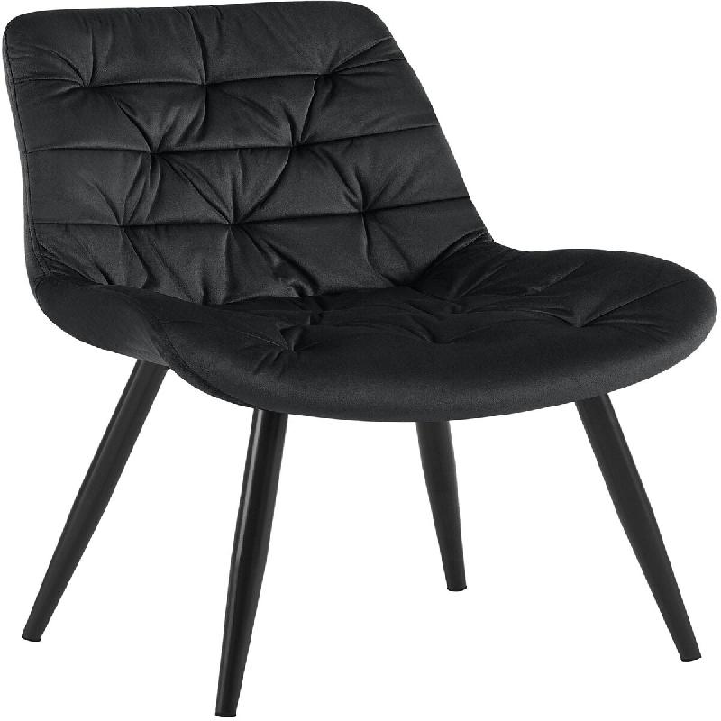 Décoshop26 - Chaise de salle à manger x1 en velours noir cadre en métal noir confort & élégance intemporelle 10_0007226 - noir métal 3000266003040_0