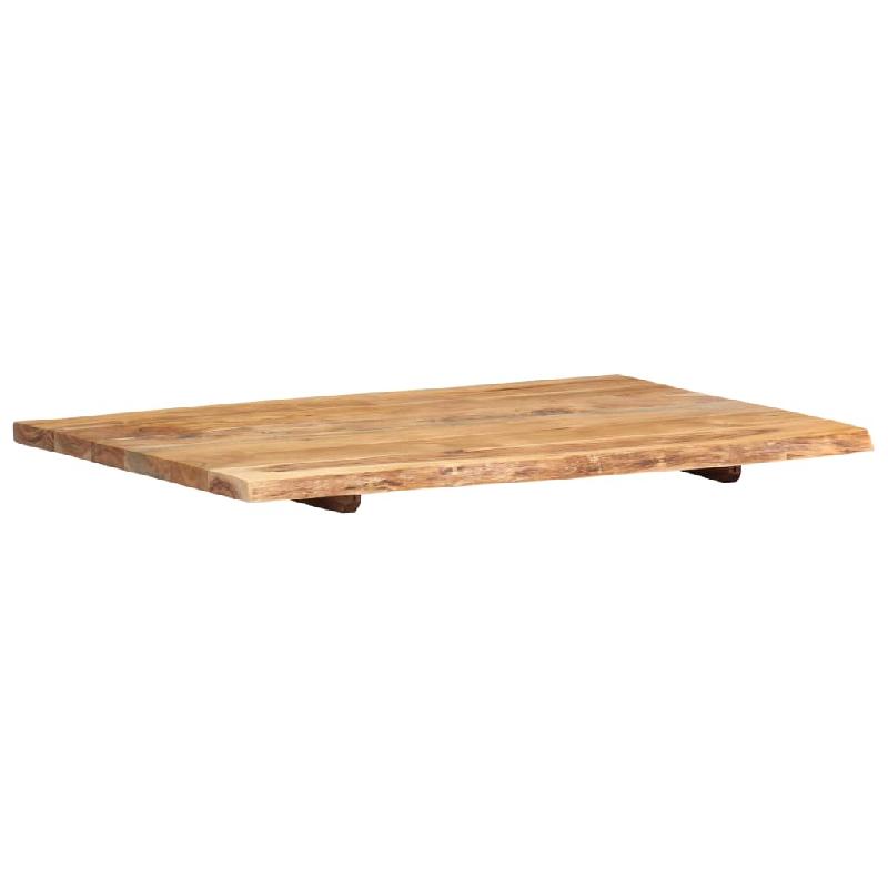 Dessus de meuble-lavabo en bois d'acacia massif - étagère flottante 80x55x2,5 cm - plateau de meuble-lavabo avec bord en bois vivant - référence 02_0003426_0