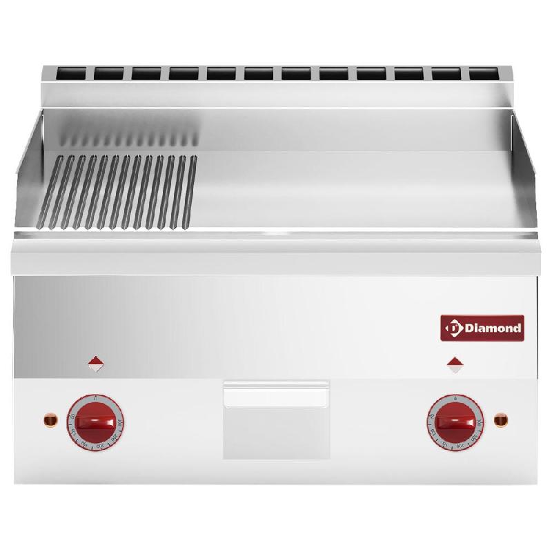 Diamond - Plaque de cuisson électrique, 2/3 lisse et 1/3 nervurée 