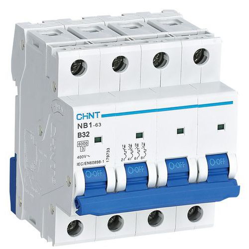 DISJONCTEUR 4P COURBE B 32A 6KA - CHINT