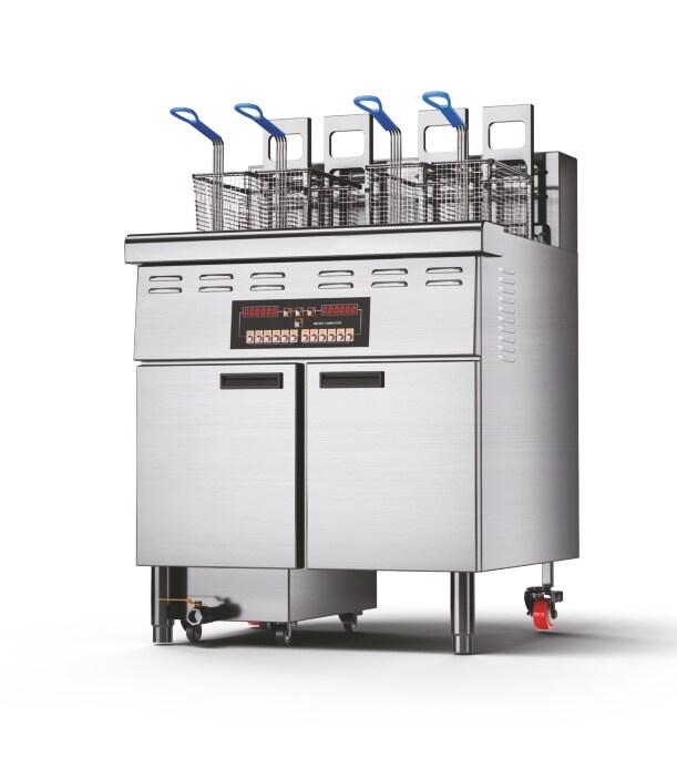 Friteuse électrique  28 + 14 + 14 litres - Avec filtration intégrée et Relevage Automatique - CUIRASSÉ 123 SL - 380v - inox 0698147299861_0