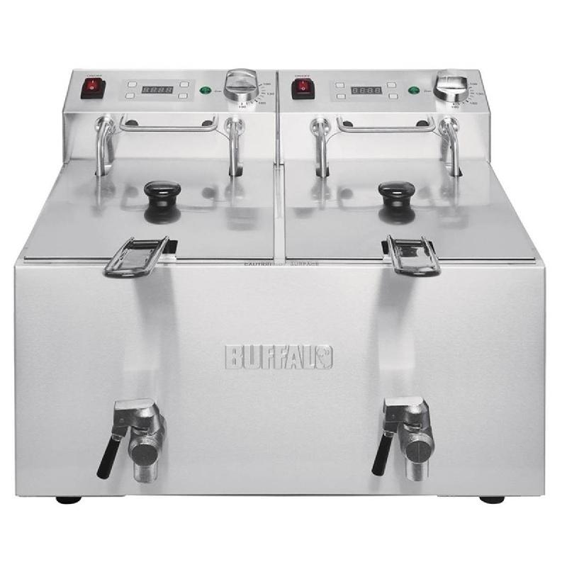 Friteuse électrique double - 2 x 8L 2,9kW avec minuterie | Buffalo - CU621_0
