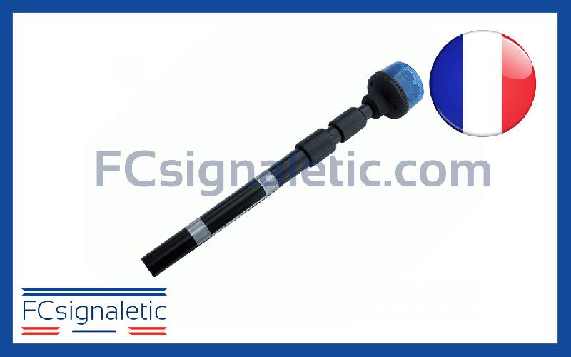 Gyrophare Gyroled bleu sur mât moto classe 1 flash STANDBY MERCURA 23491-02_0