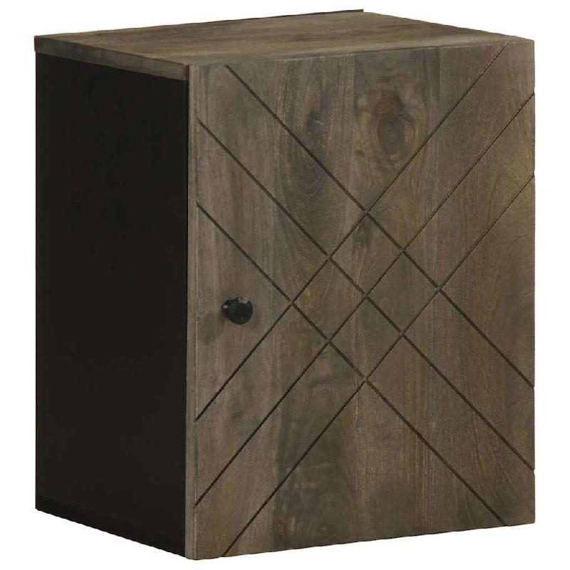 Helloshop26 - Armoire de salle de bain murale rangement noir 38 x 33 x 48 cm en bois massif manguier 02_0057733 - 3000240196621_0
