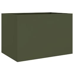 Helloshop26 - Jardinière bac lit surélevé plantes fleurs terrasse jardin olive 62 x 47 x 46 cm acier vert 02_0038707 - 3000217933600_0